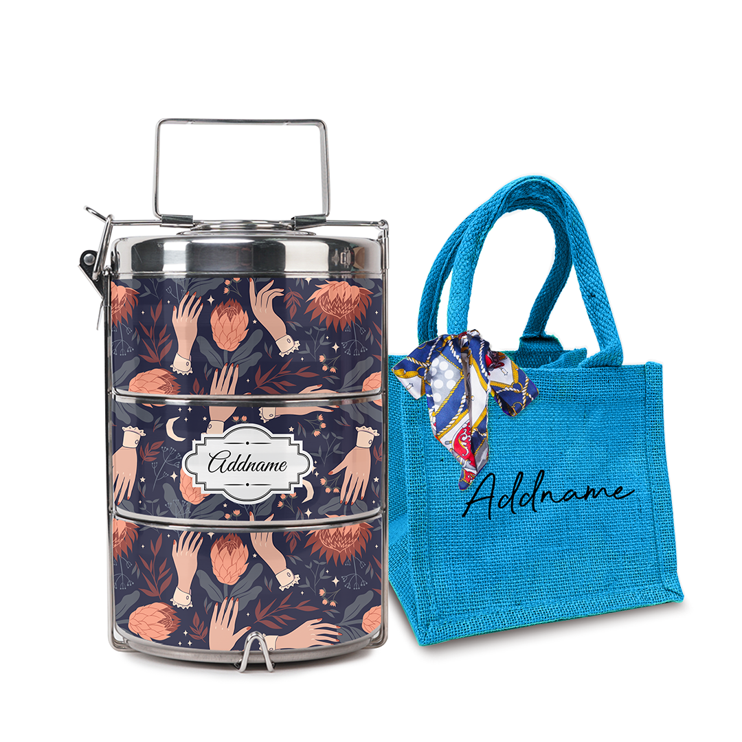 Floral with Hands Tiffin Carrier