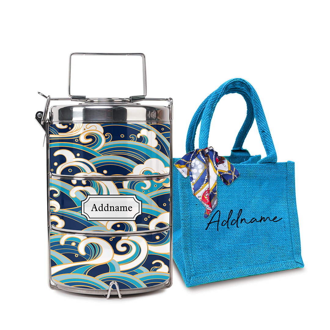 Gold Lining Wave Tiffin Carrier