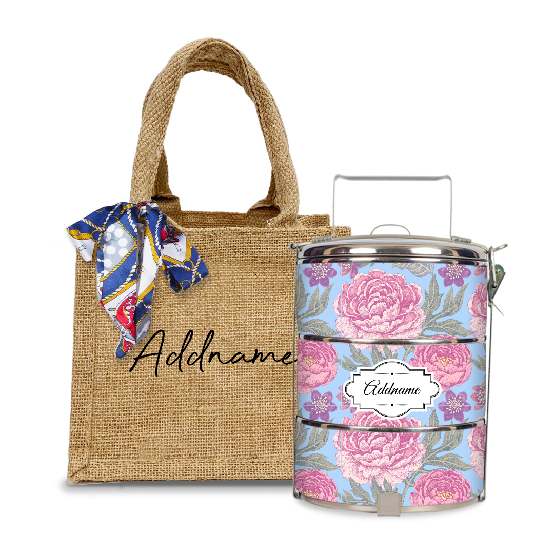 Peony Flower Tiffin Carrier
