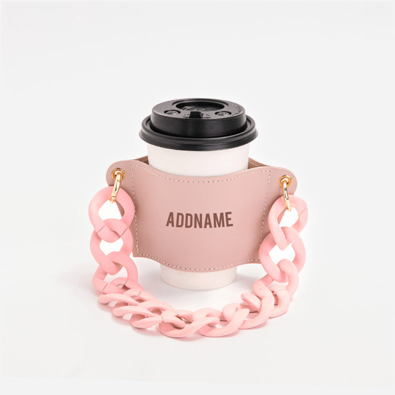 Stylish Cup Holder with Personalisation - Dusty Pink