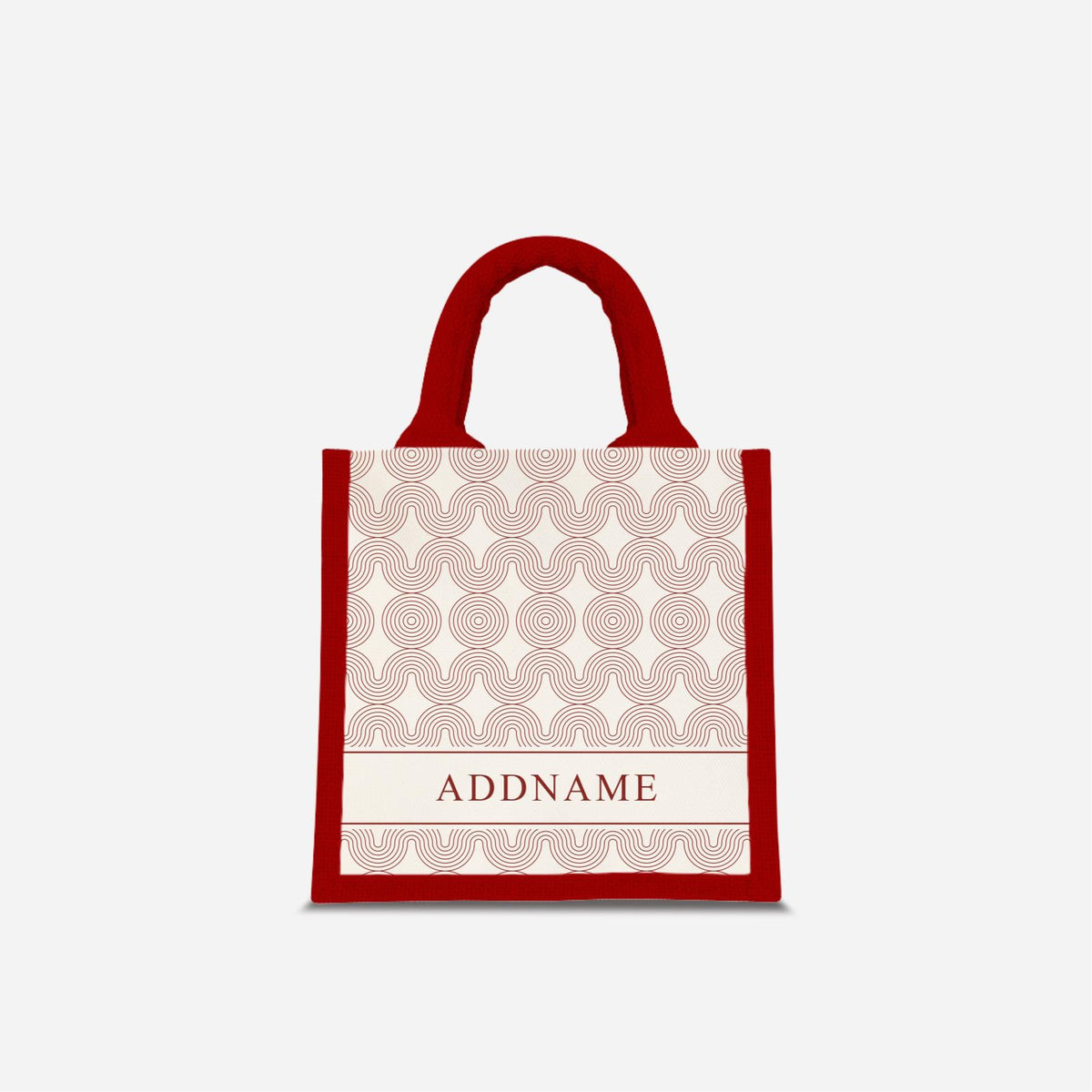 Moire Series Half Lining Small Jute Bag - Red
