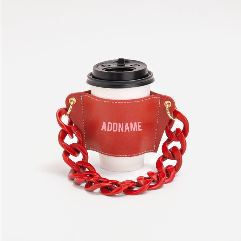 Stylish Cup Holder with Personalisation - Red