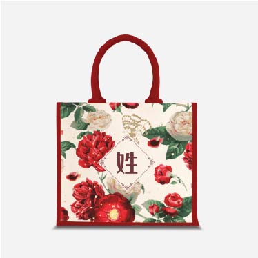 Royal Floral Scorching Passion - Red Jute Bag