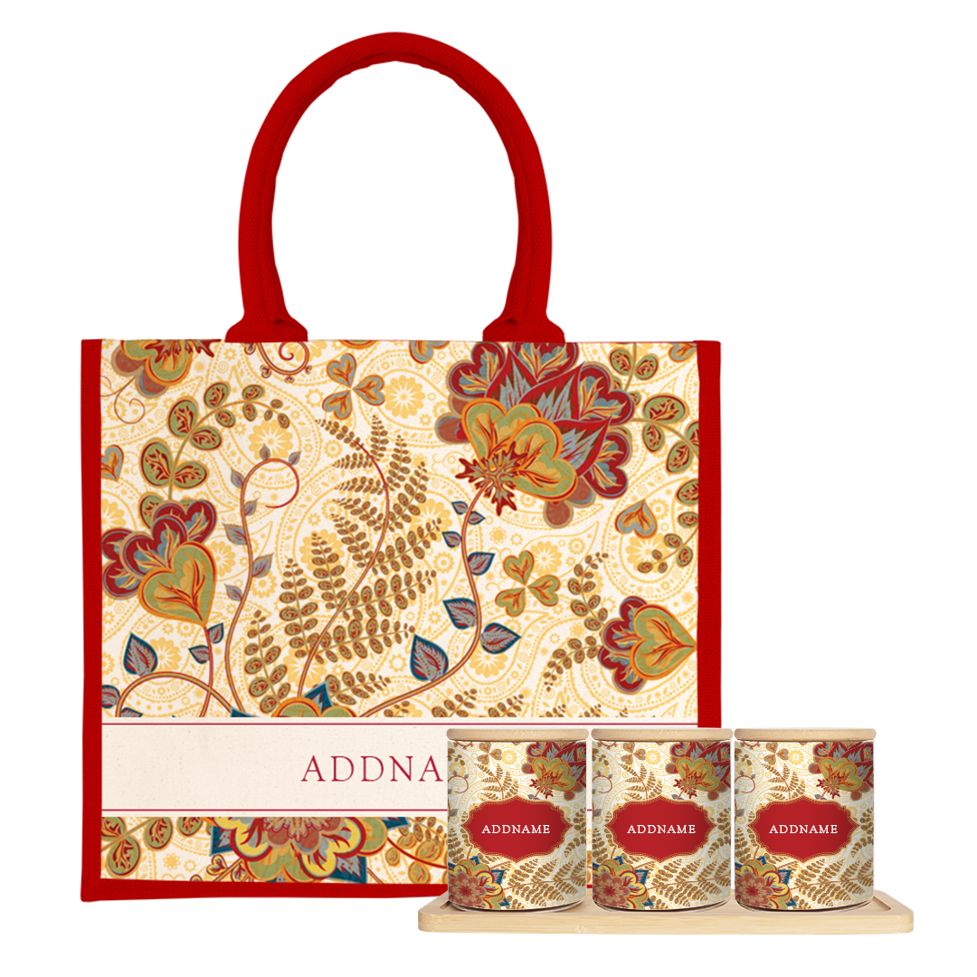 Batik Series - Mawar Balang Raya Set (3 in 1) with Half Lining Jute Bag