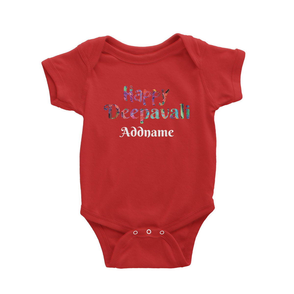 Deepavali Series Happy Deepavali Colourful Typography Baby Romper