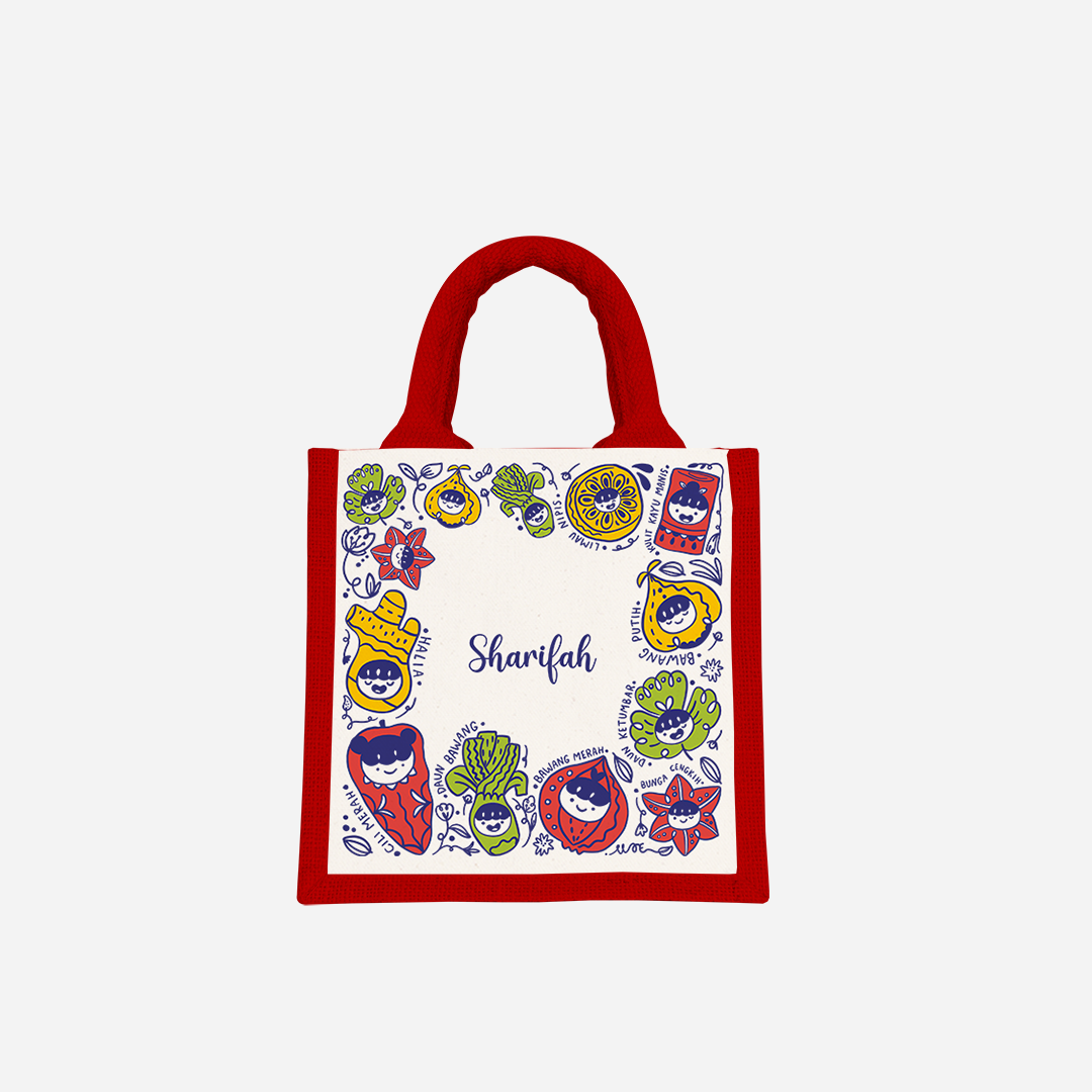 Mama's Ingredients Half Lining Lunch Bag Red