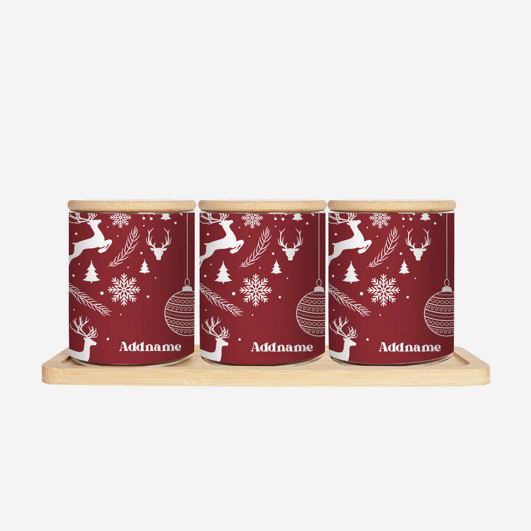 Christmas Series Canister - Jubilant Reindeers Red