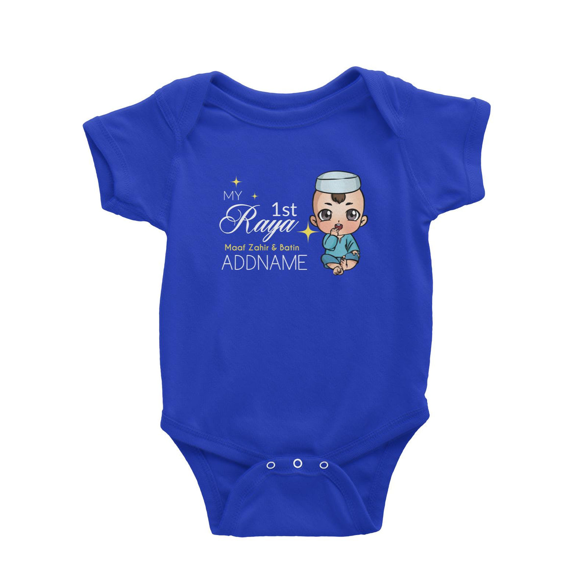 Raya Chibi Baby Baby Boy My 1st Raya Maaf Zahir &amp; Batin Addname Baby Rompers