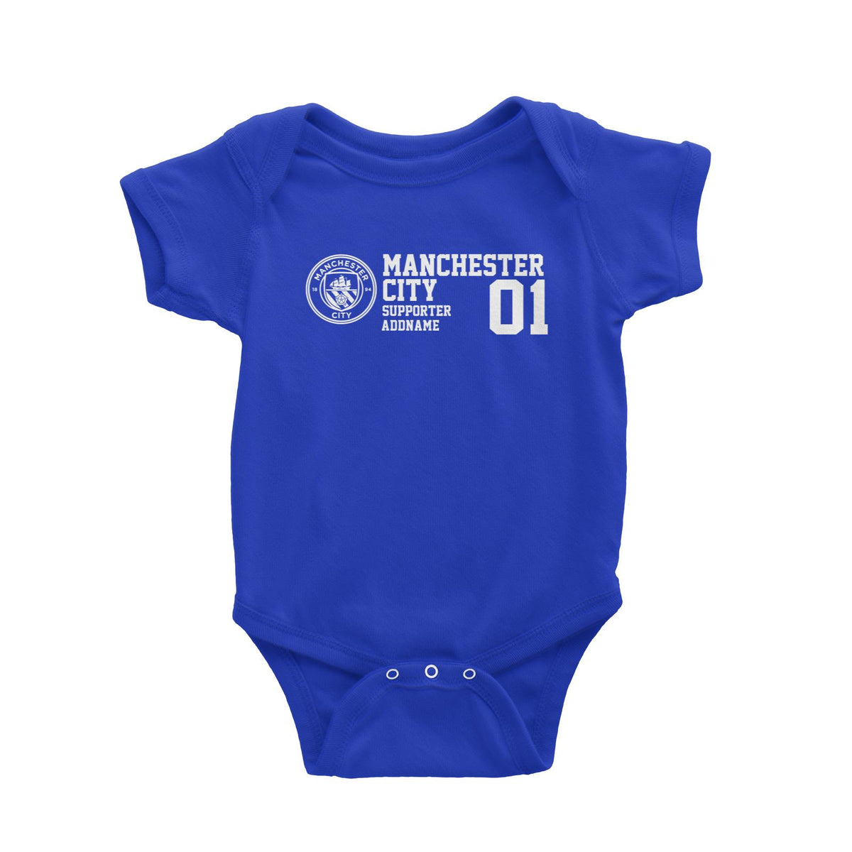 Manchester City Football Supporter Addname Baby Romper