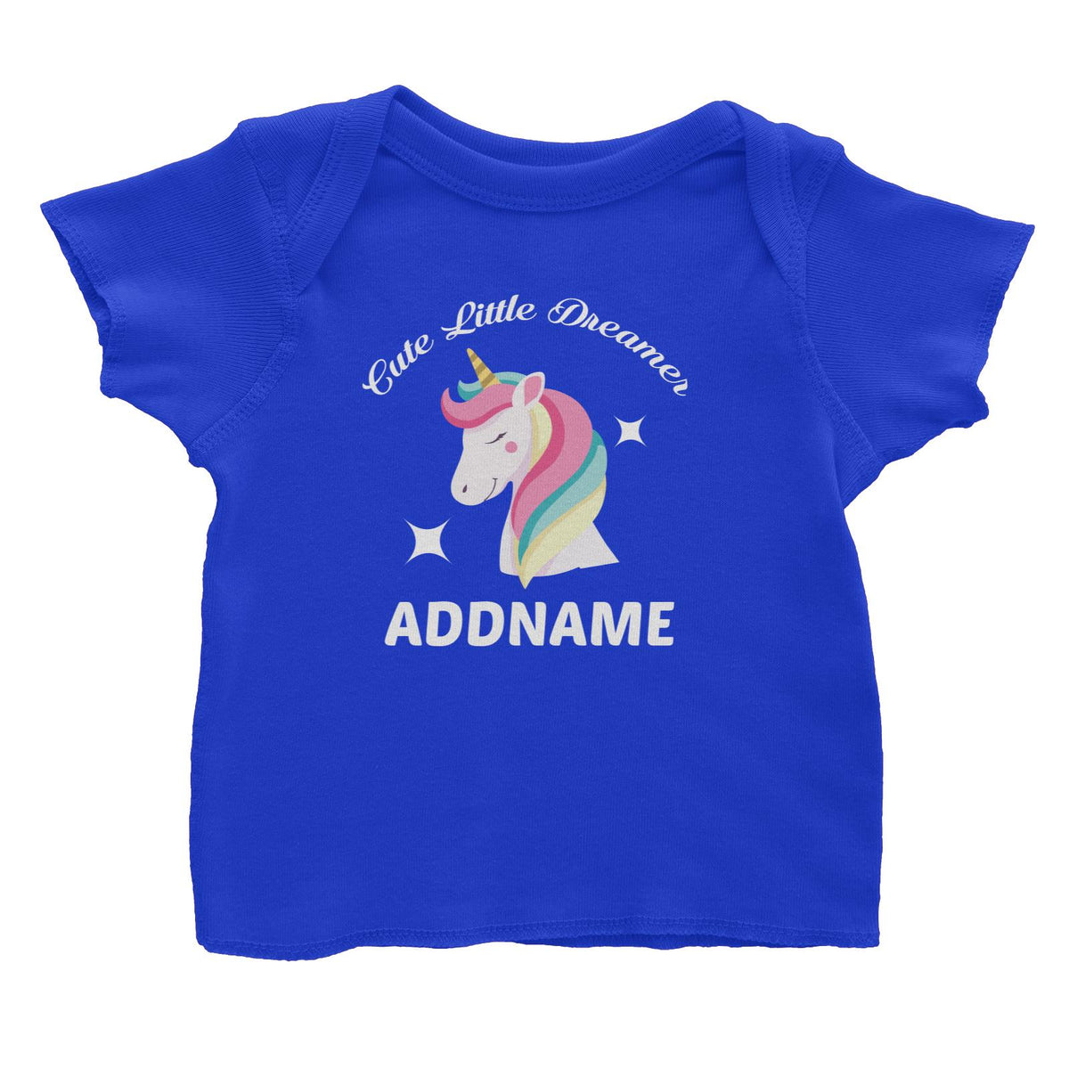 Unicorn Cute Little Dreamer Addname Baby T-Shirt