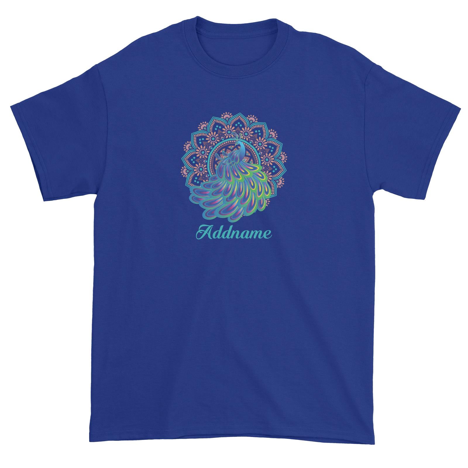 Deepavali Series Virtue Peacock with Turquoise Mandala Unisex T-Shirt