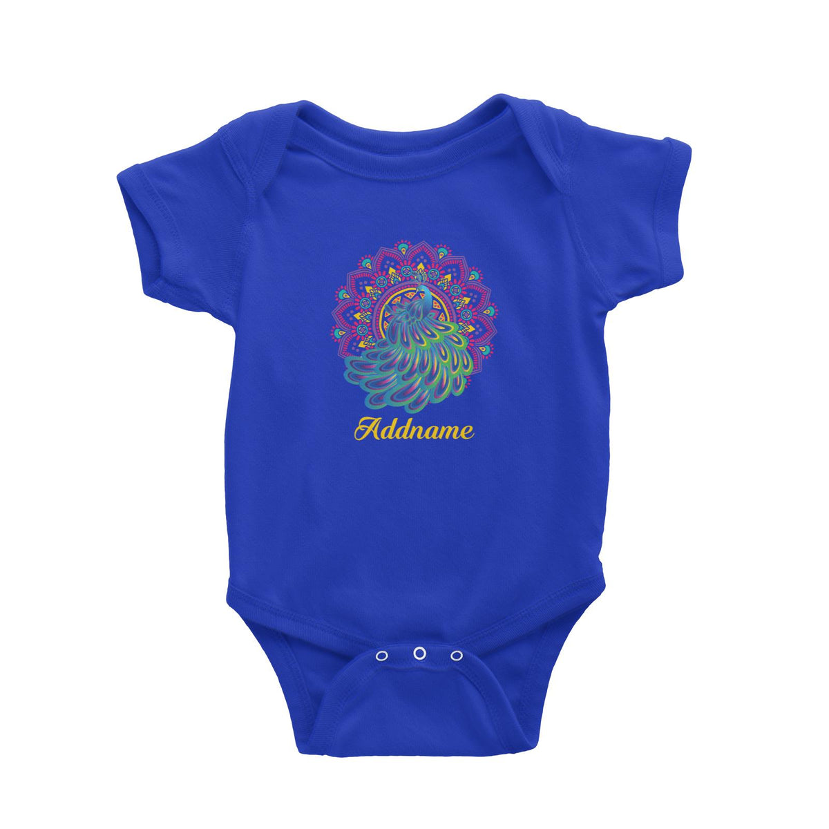 Deepavali Series Virtue Peacock with Purple Mandala Baby Romper