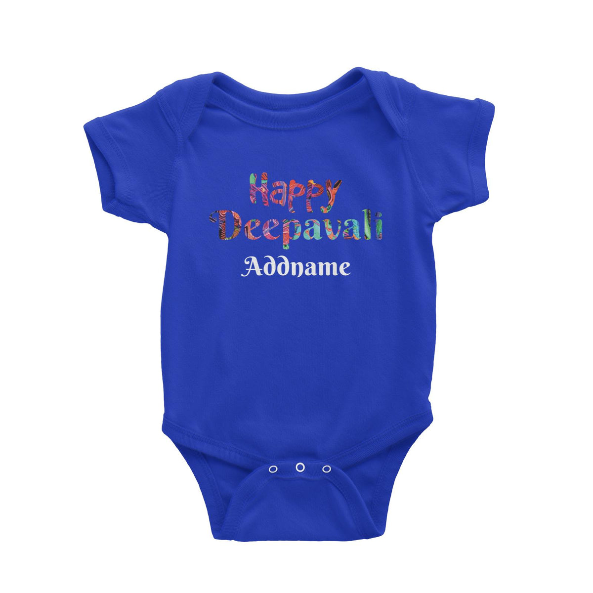 Deepavali Series Happy Deepavali Colourful Typography Baby Romper