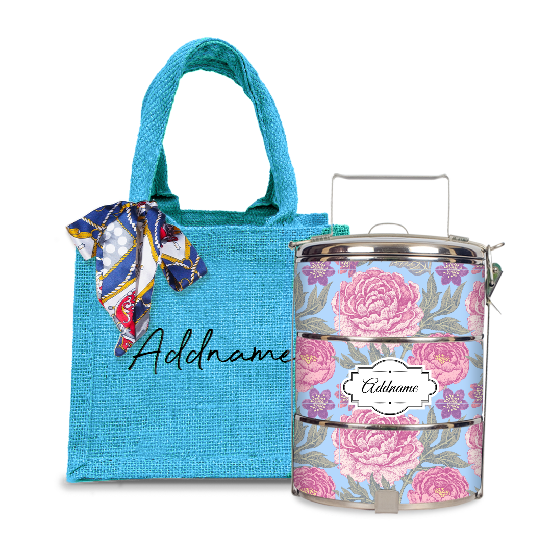 Peony Flower Tiffin Carrier