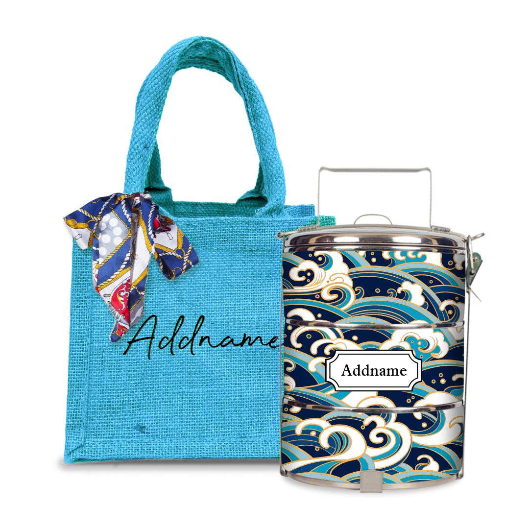 Gold Lining Wave Tiffin Carrier