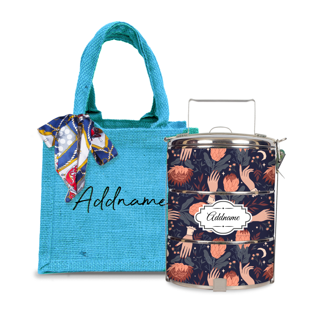 Floral with Hands Tiffin Carrier