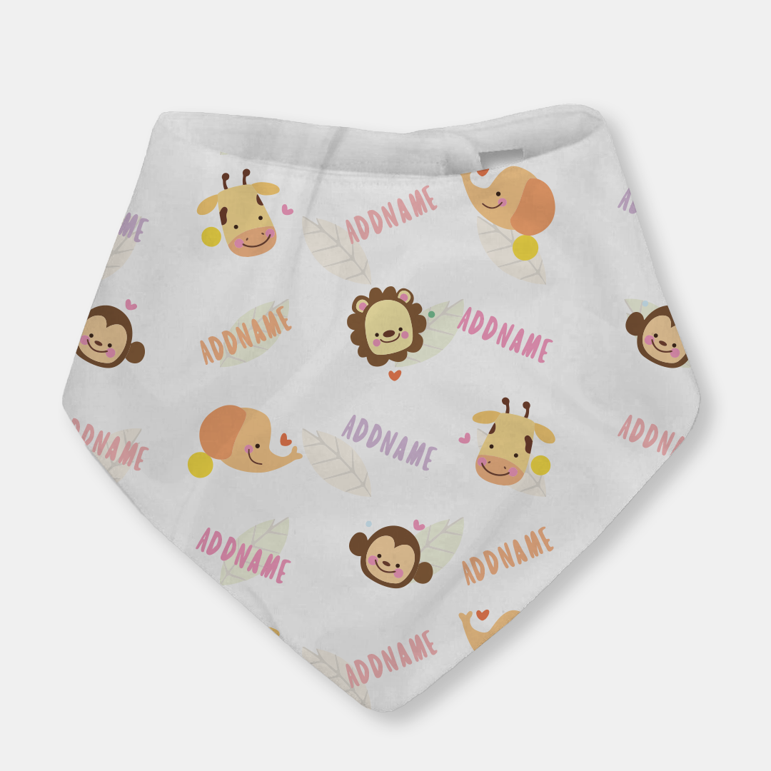 Safari Animal Girl Baby Bib