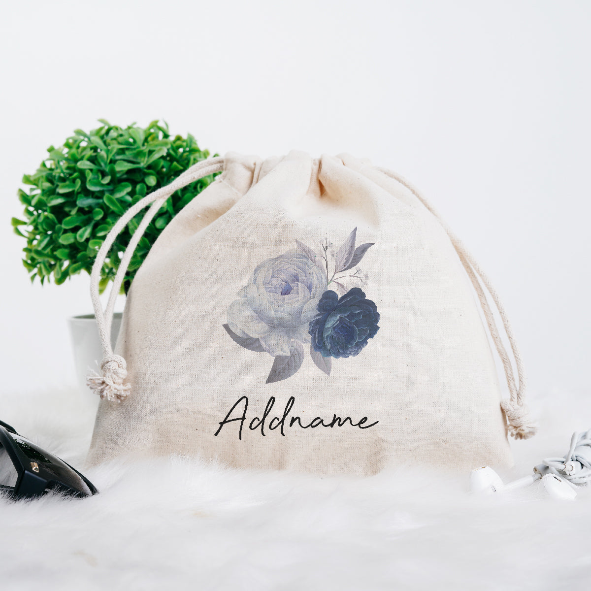 Pastel Flower Series Blue Rose Satchel