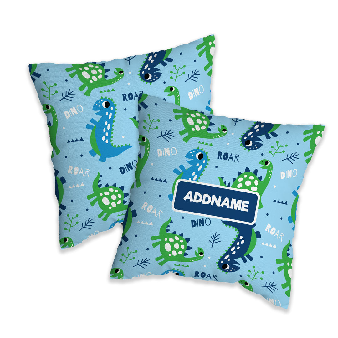 Cute Dino Kiddies Full Print Cushion Cover with Inner Cushion