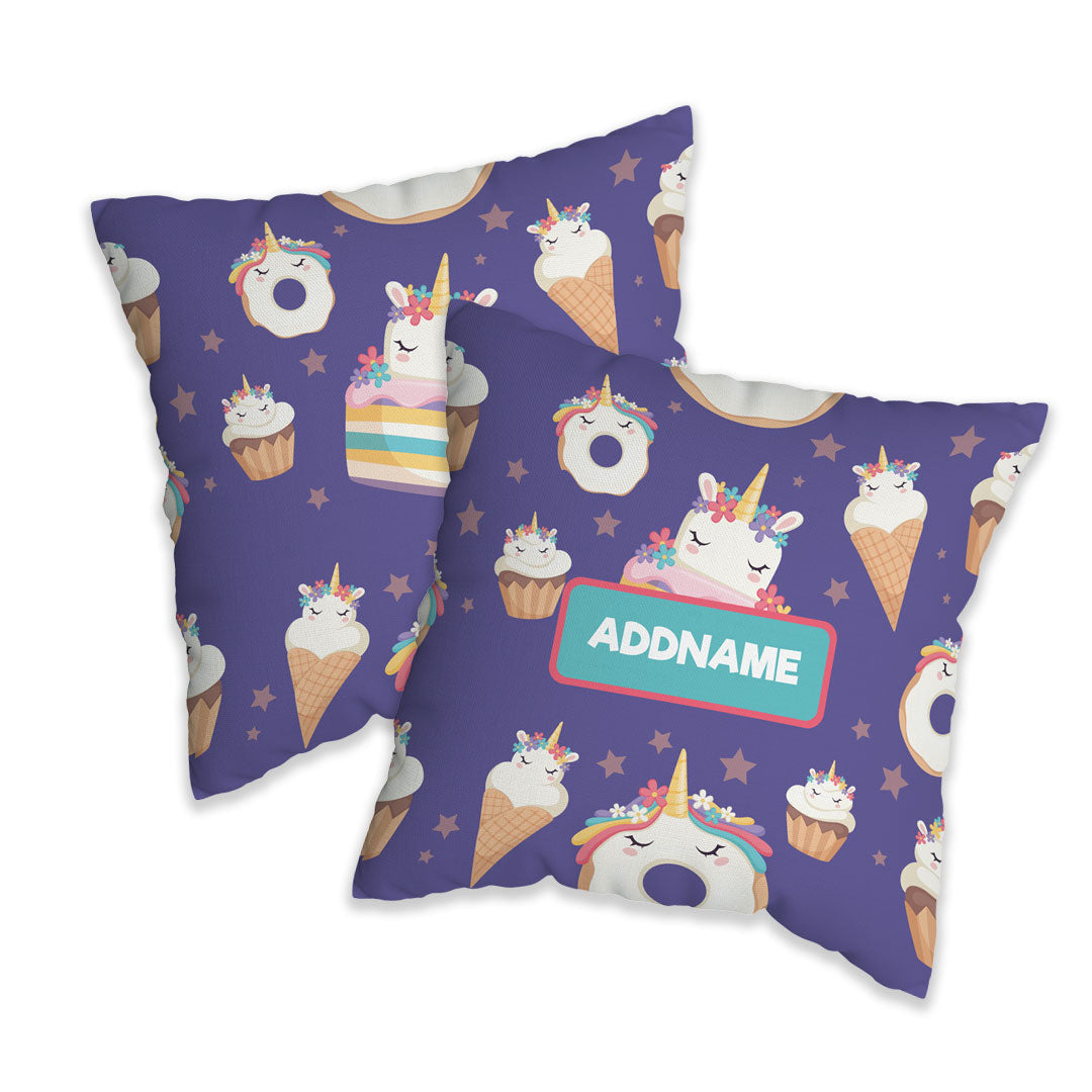 Unicorn with Donut Kiddies Full Print Cushion Cover with Inner Cushion