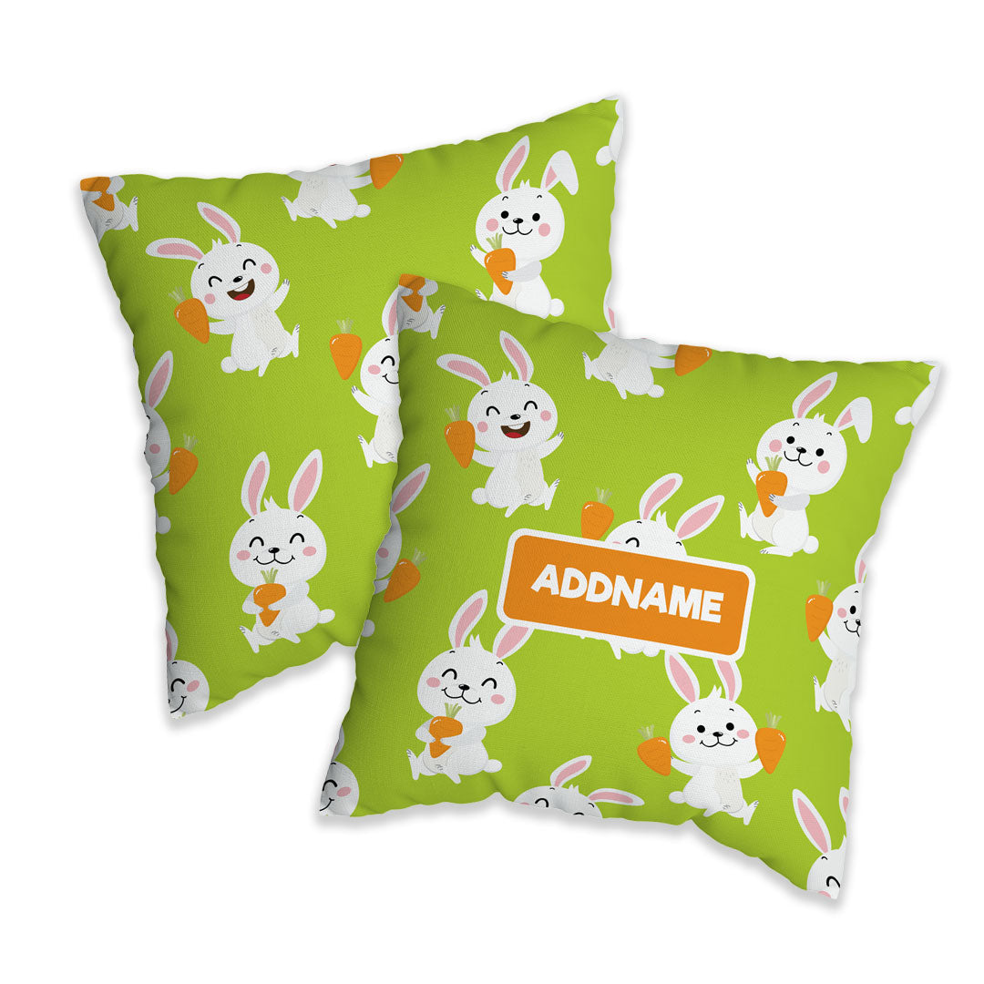Greenery Rabbit Kiddies Full Print Cushion Cover with Inner Cushion