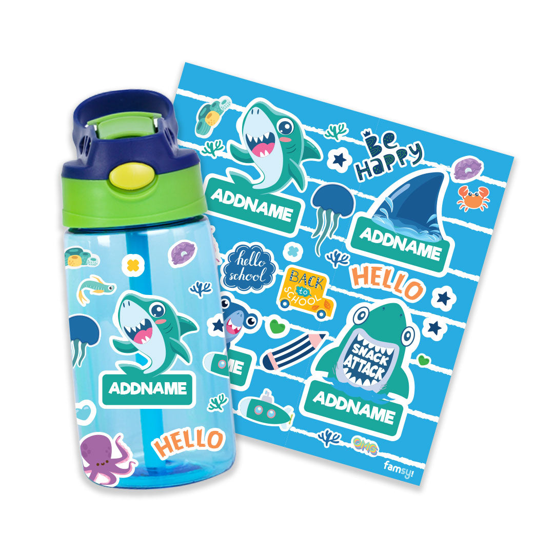 Cute Shark Blue Kiddies Bottle