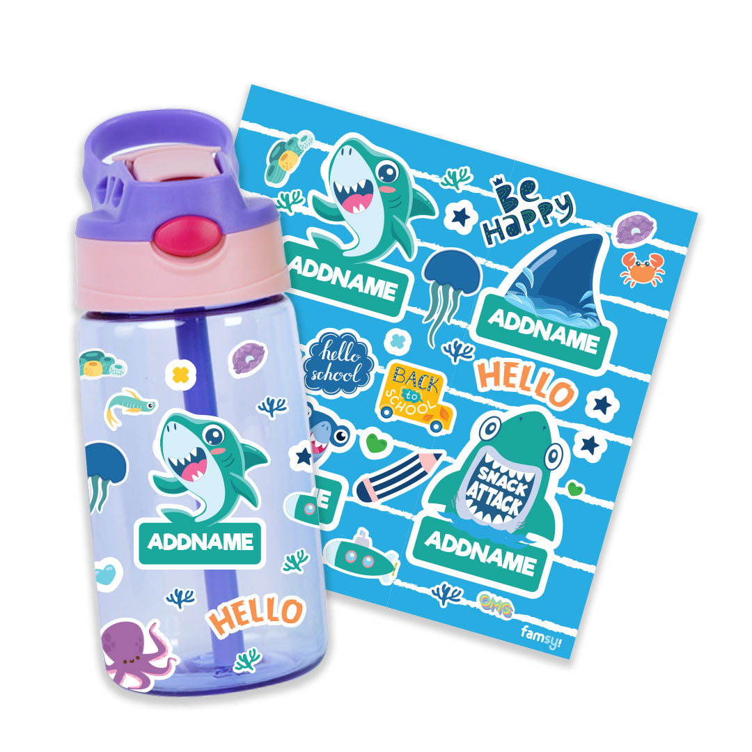 Cute Shark Purple Kiddies Bottle