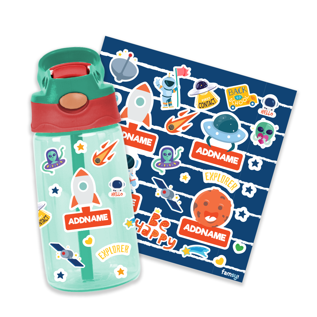 Dark Blue Spaceship Emerald Green Kiddies Bottle