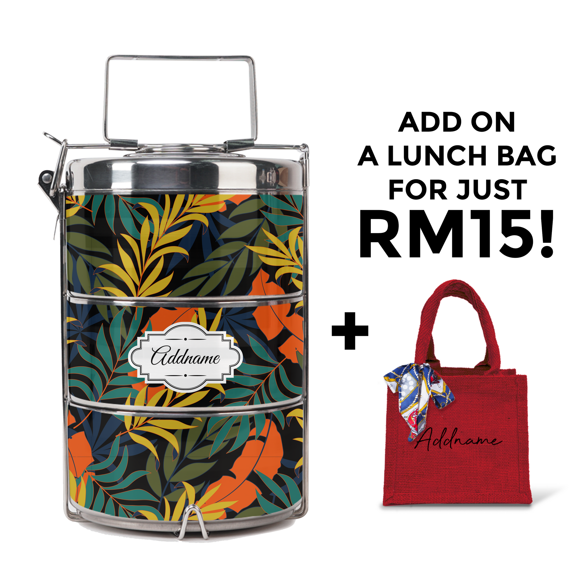 Floral with Hands Tiffin Carrier