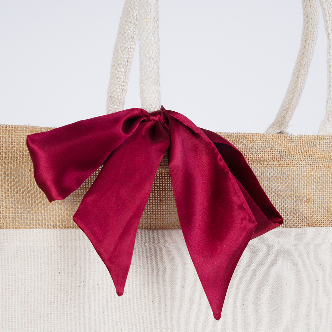 Jute Bag with Front Pocket - Rose Series
