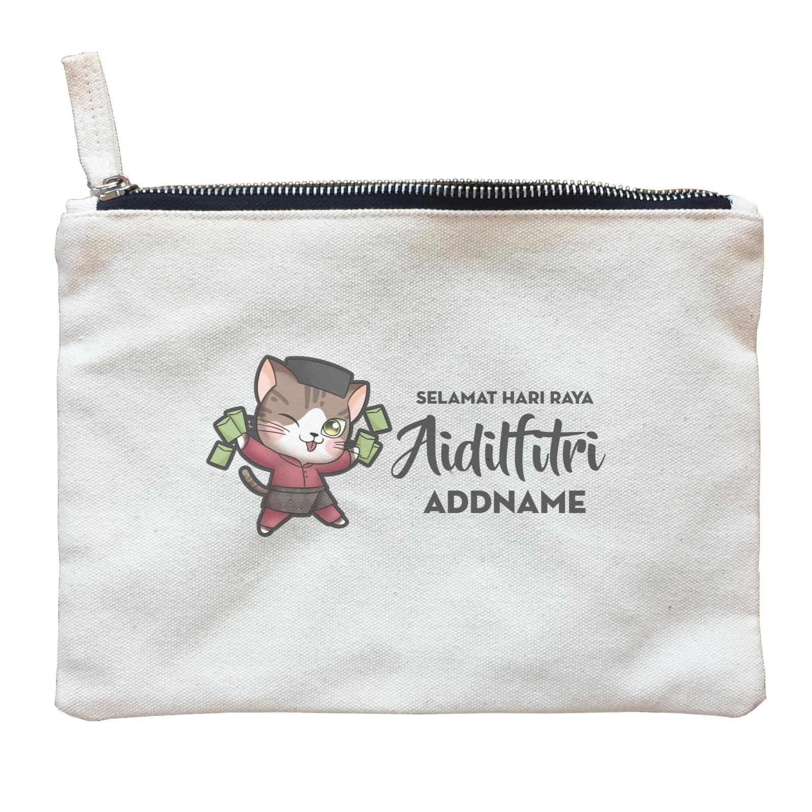 Raya Cute Animals Brother Cat Wishes Selamat Hari Raya Aidilfitri ZP Zipper Pouch