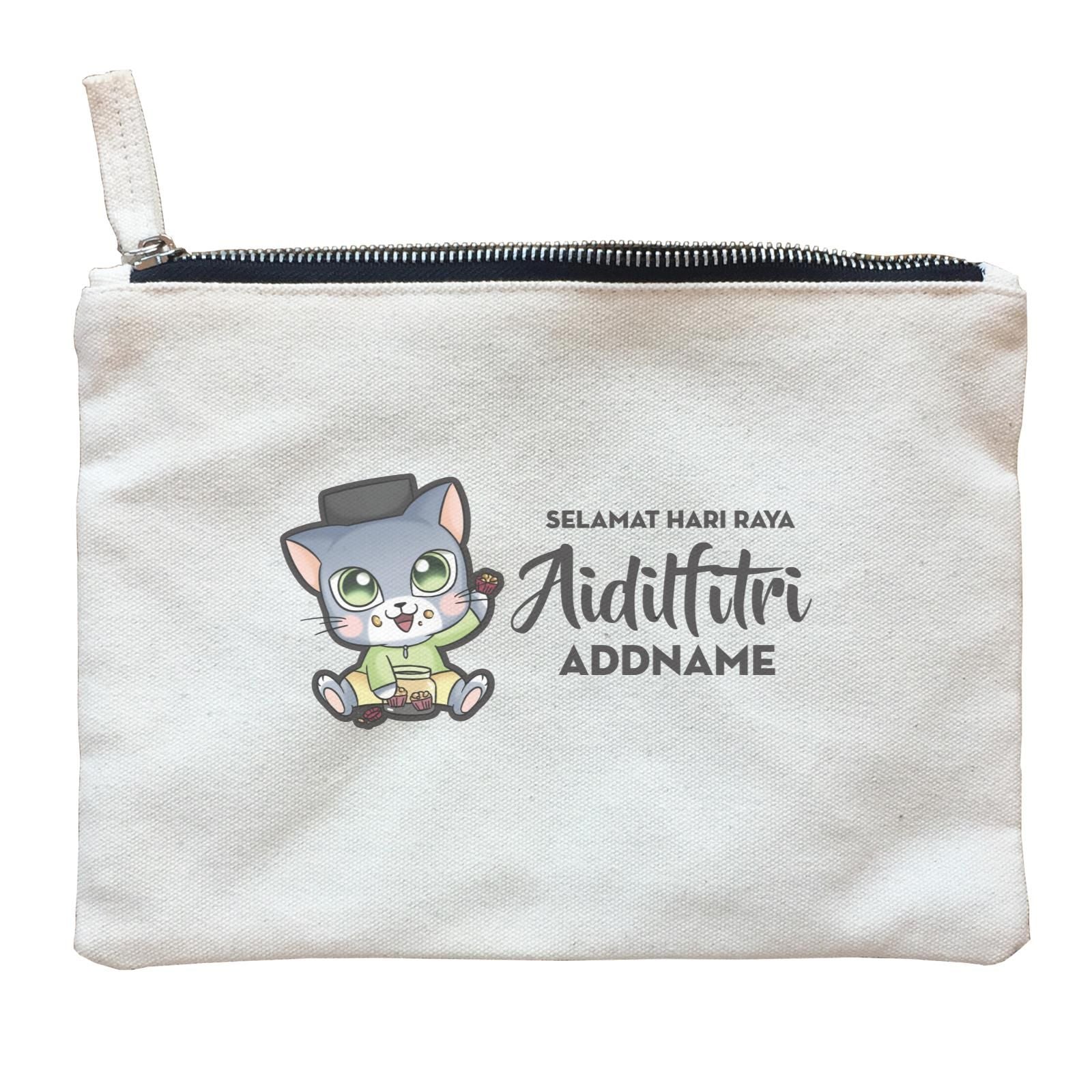 Raya Cute Animals Baby Boy Cat Wishes Selamat Hari Raya Aidilfitri ZP Zipper Pouch