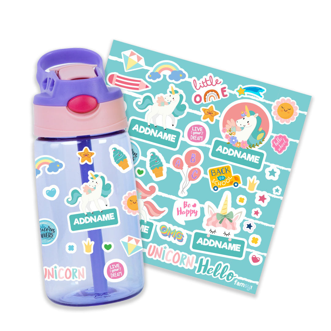 Fabulous Unicorn Purple Kiddies Bottle