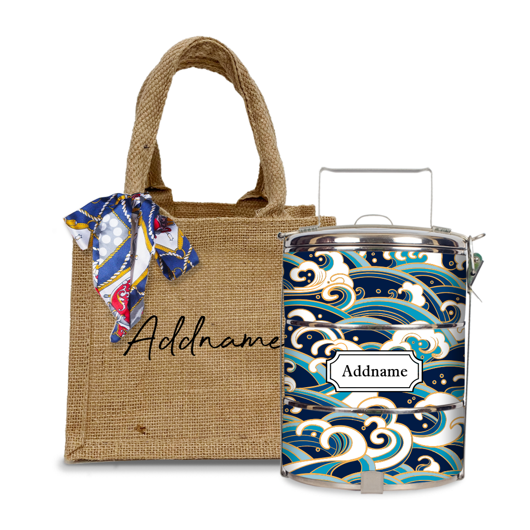 Gold Lining Wave Tiffin Carrier