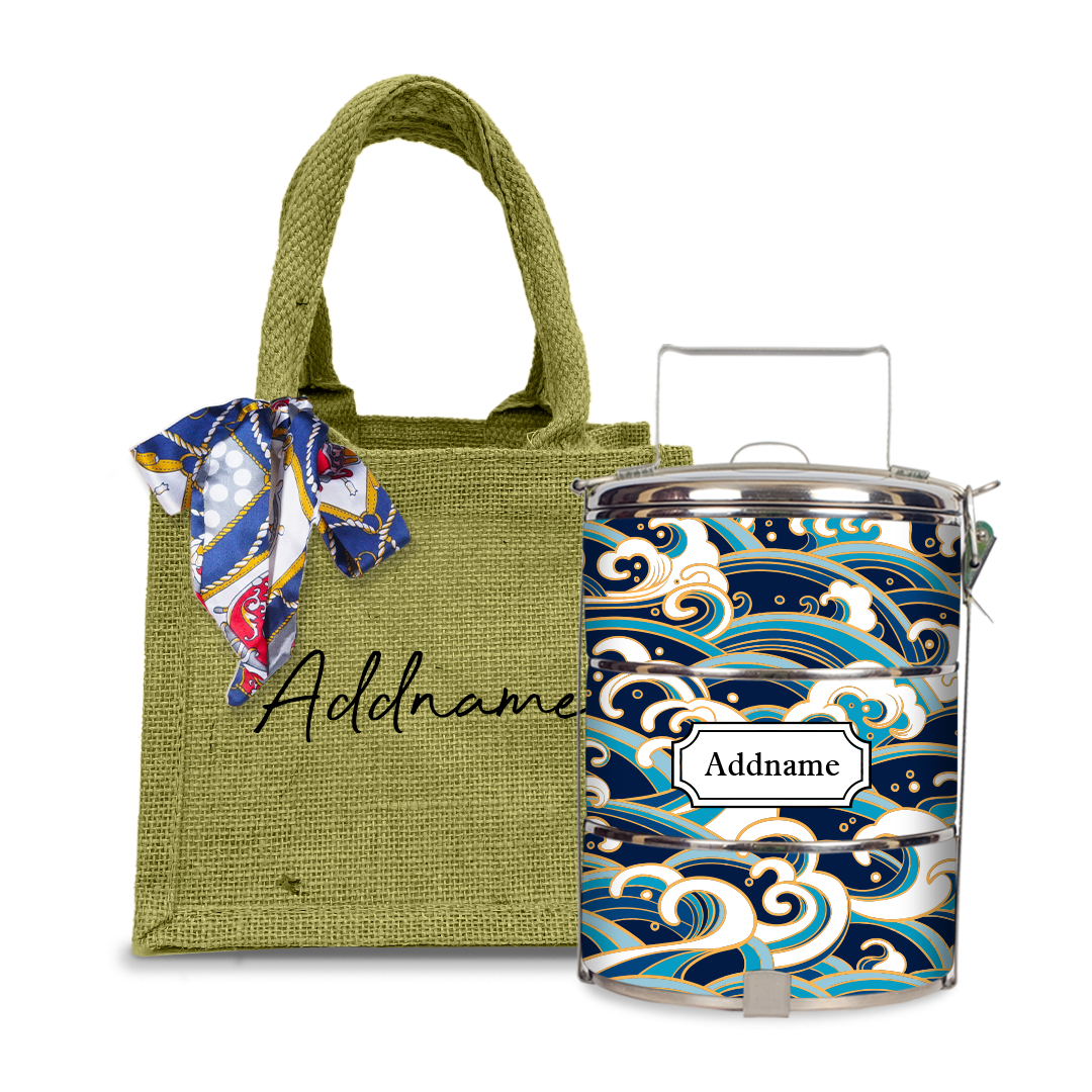 Gold Lining Wave Tiffin Carrier