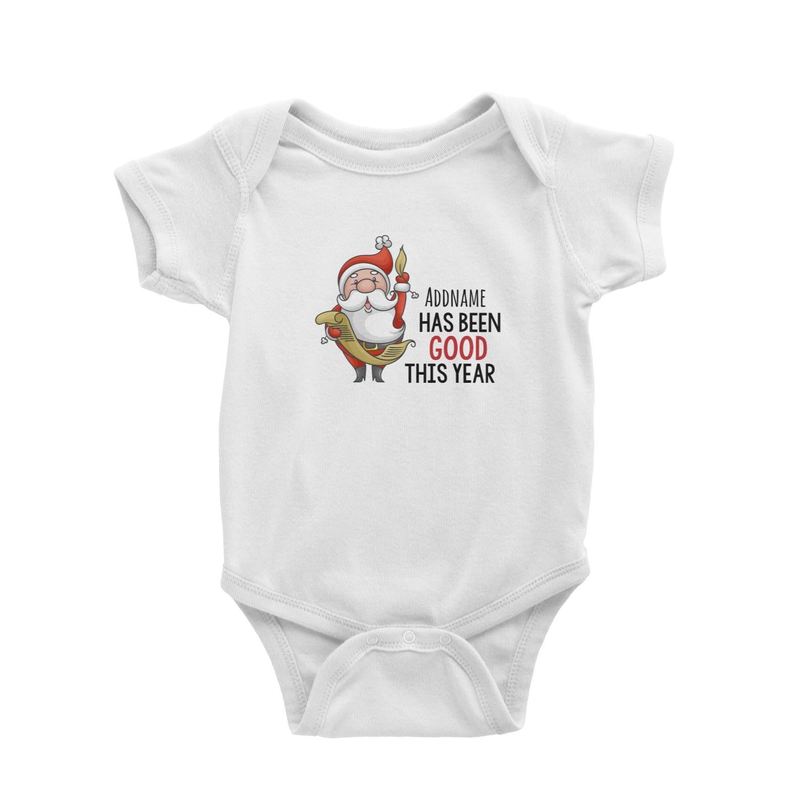 Santa Says Addname Has Been Good This Year Baby Romper Christmas Matching Family Personalizable Designs Cute