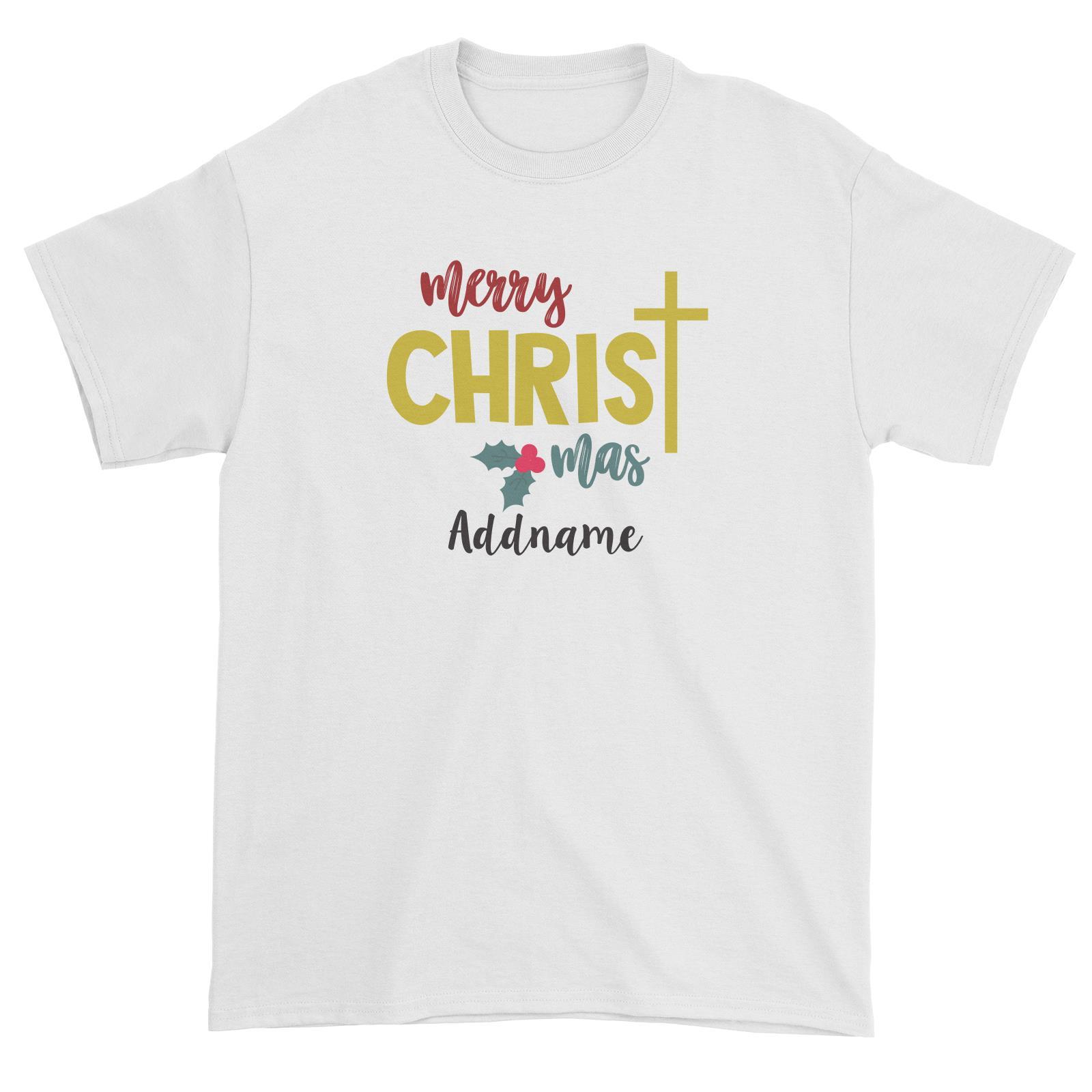 Xmas Merry Christmas with Cross Unisex T-Shirt