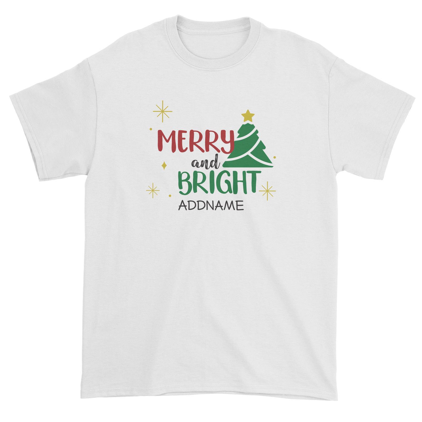 Xmas Merry and Bright with Christmas Tree Unisex T-Shirt