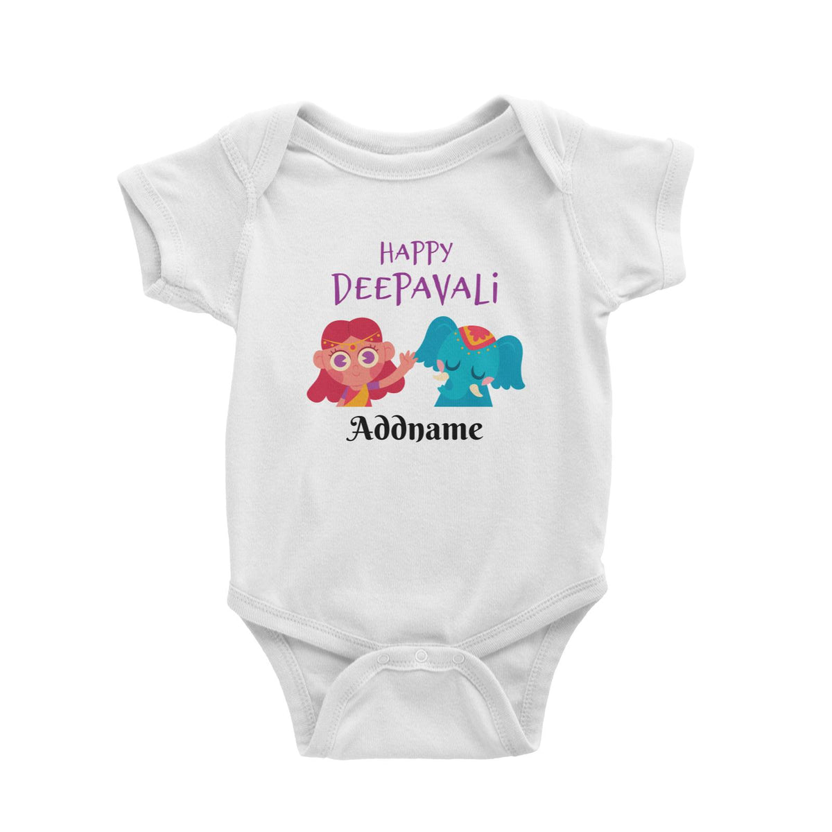 Deepavali Series Little Girl Wishes You Happy Deepavali Baby Romper