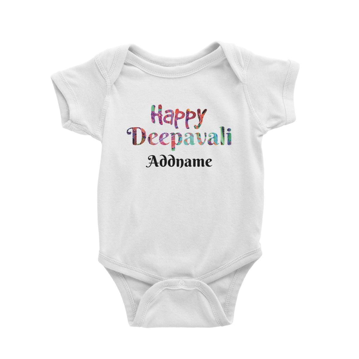 Deepavali Series Happy Deepavali Colourful Typography Baby Romper