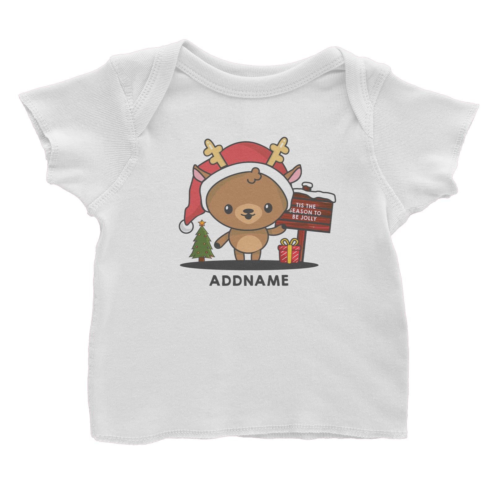 Christmas Cute Jolly Series Deer Addname Baby T-Shirt