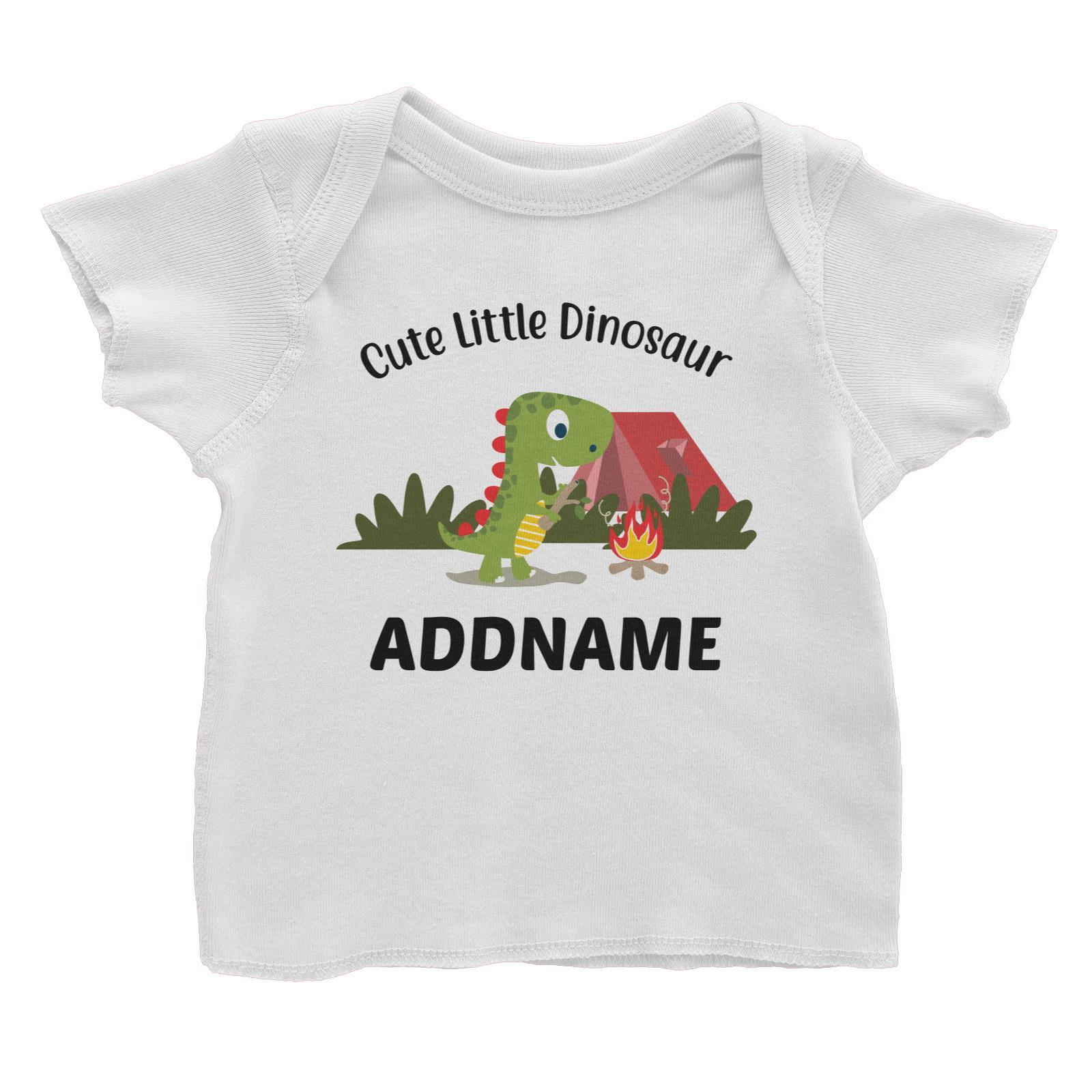 Cute Little Dinosaur Camp Fire Addname Baby T-Shirt