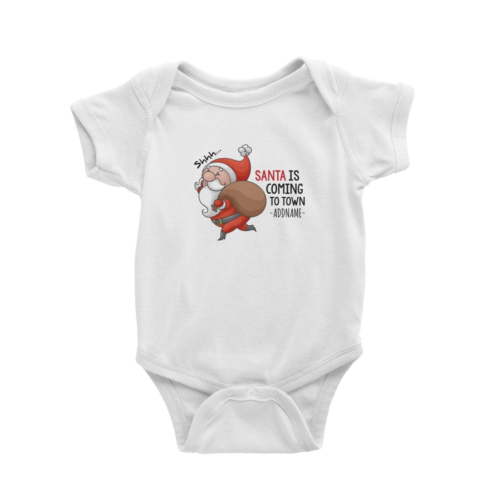 Santa Is Coming To Town Addname Baby Romper Christmas Matching Family Personalizable Designs Cute