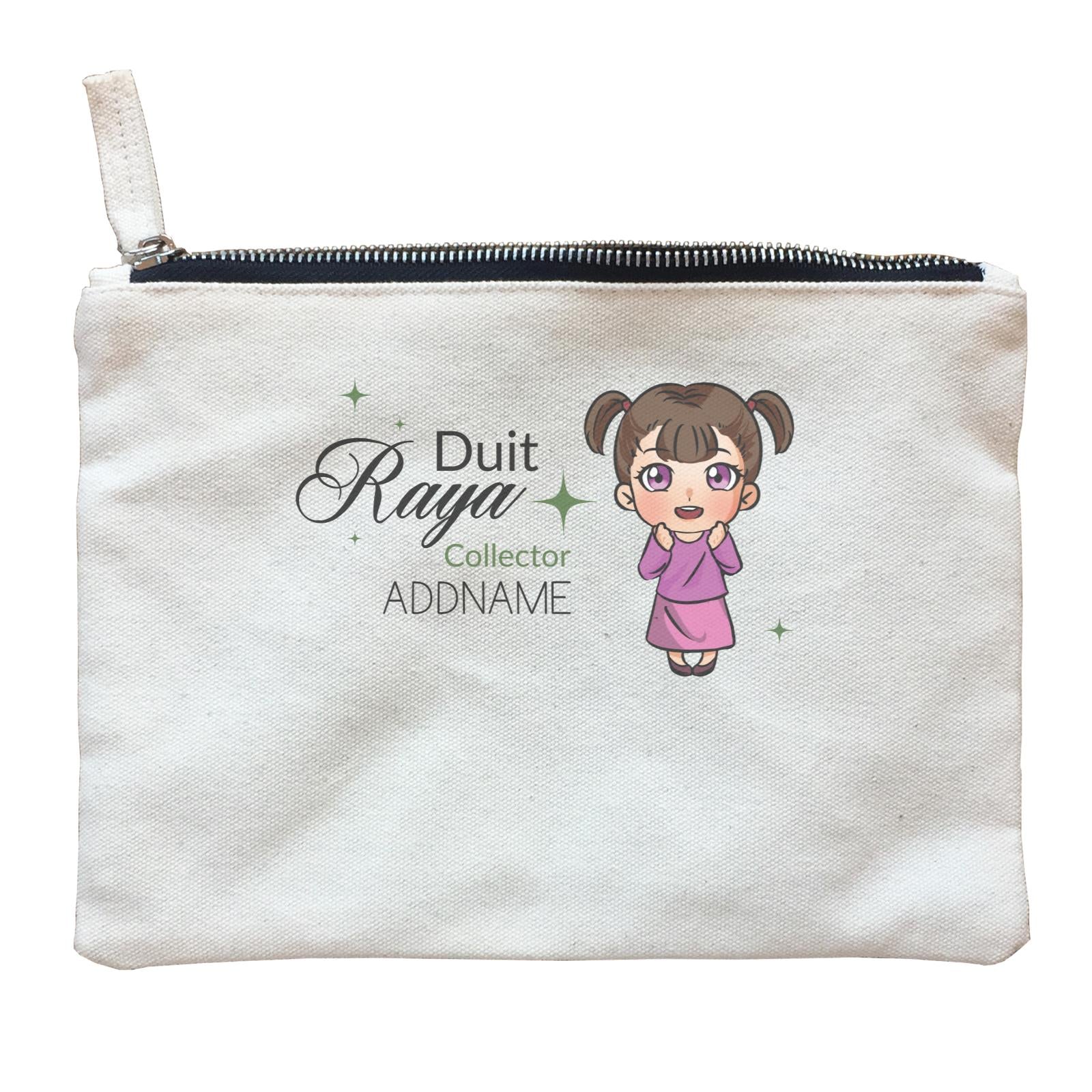 Raya Chibi Little Girl Duit Raya Collector Addname Zipper Pouch