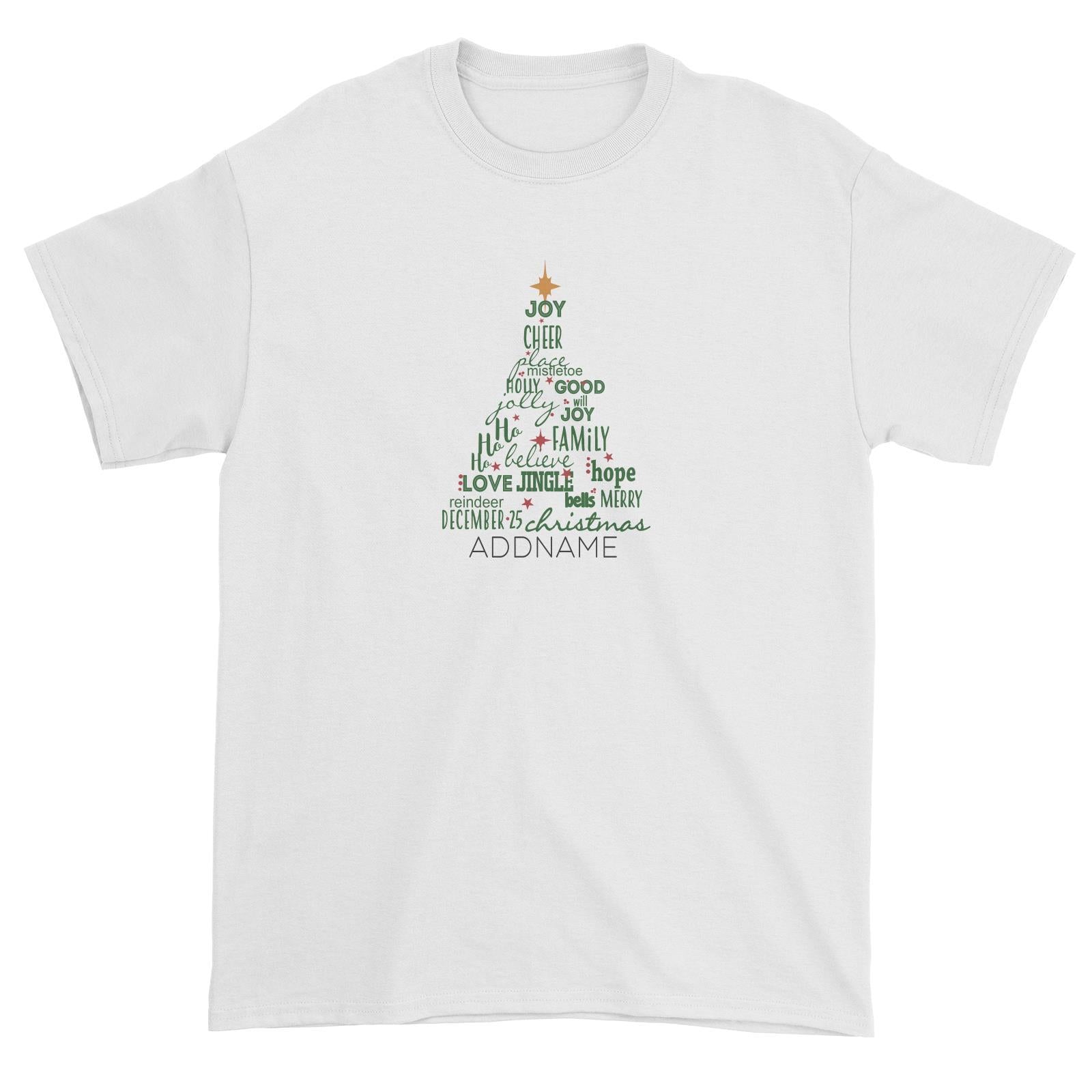 Xmas Christmas Tree with Blessings Words Unisex T-Shirt