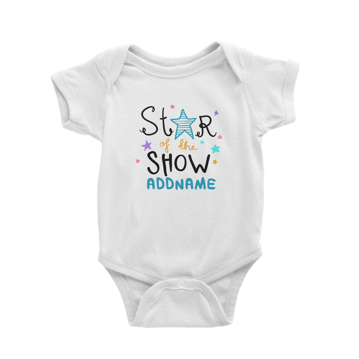 Children's Day Gift Series Star Of The Show Blue Addname Baby Romper