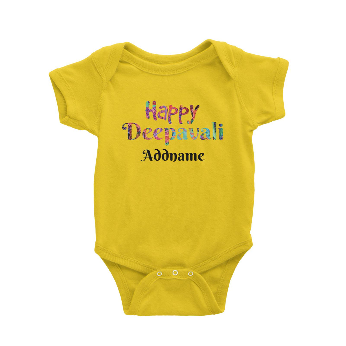 Deepavali Series Happy Deepavali Colourful Typography Baby Romper