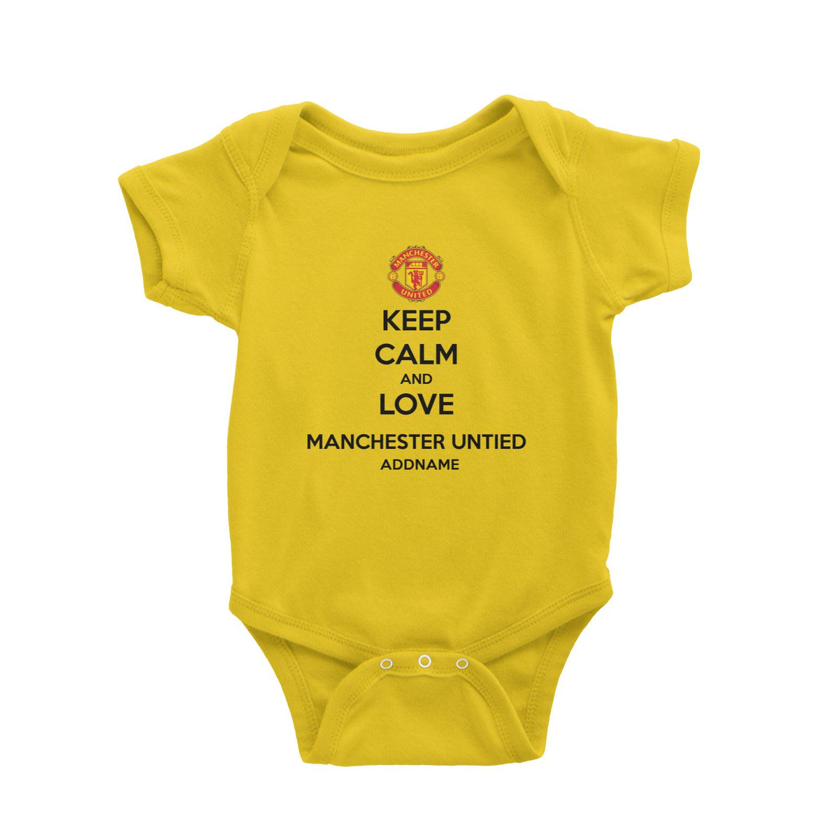 Manchester United Football Keep Calm And Love Series Addname Baby Romper