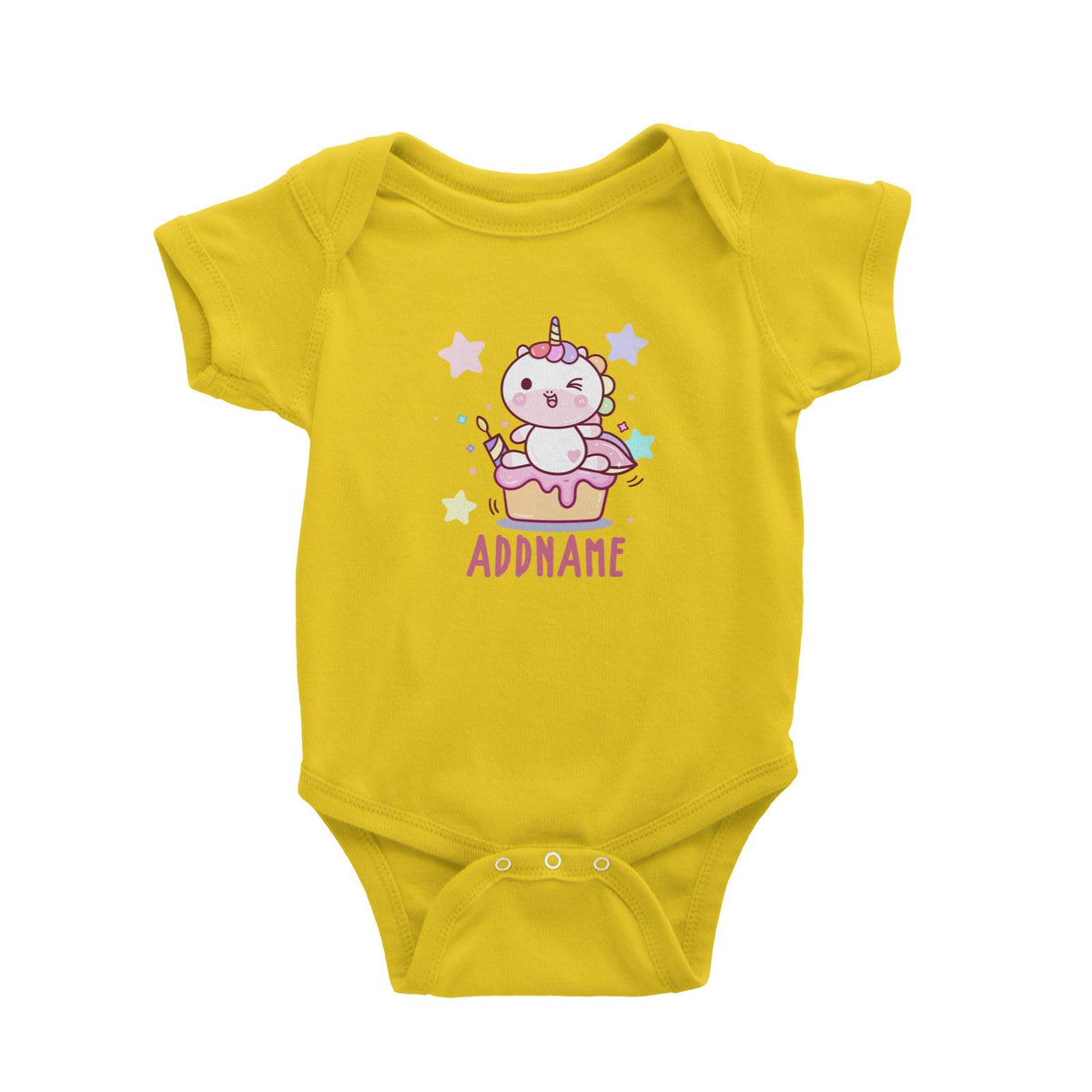 Unicorn And Princess Series Cute Unicorn Birthday Cupcake Addname Baby Romper