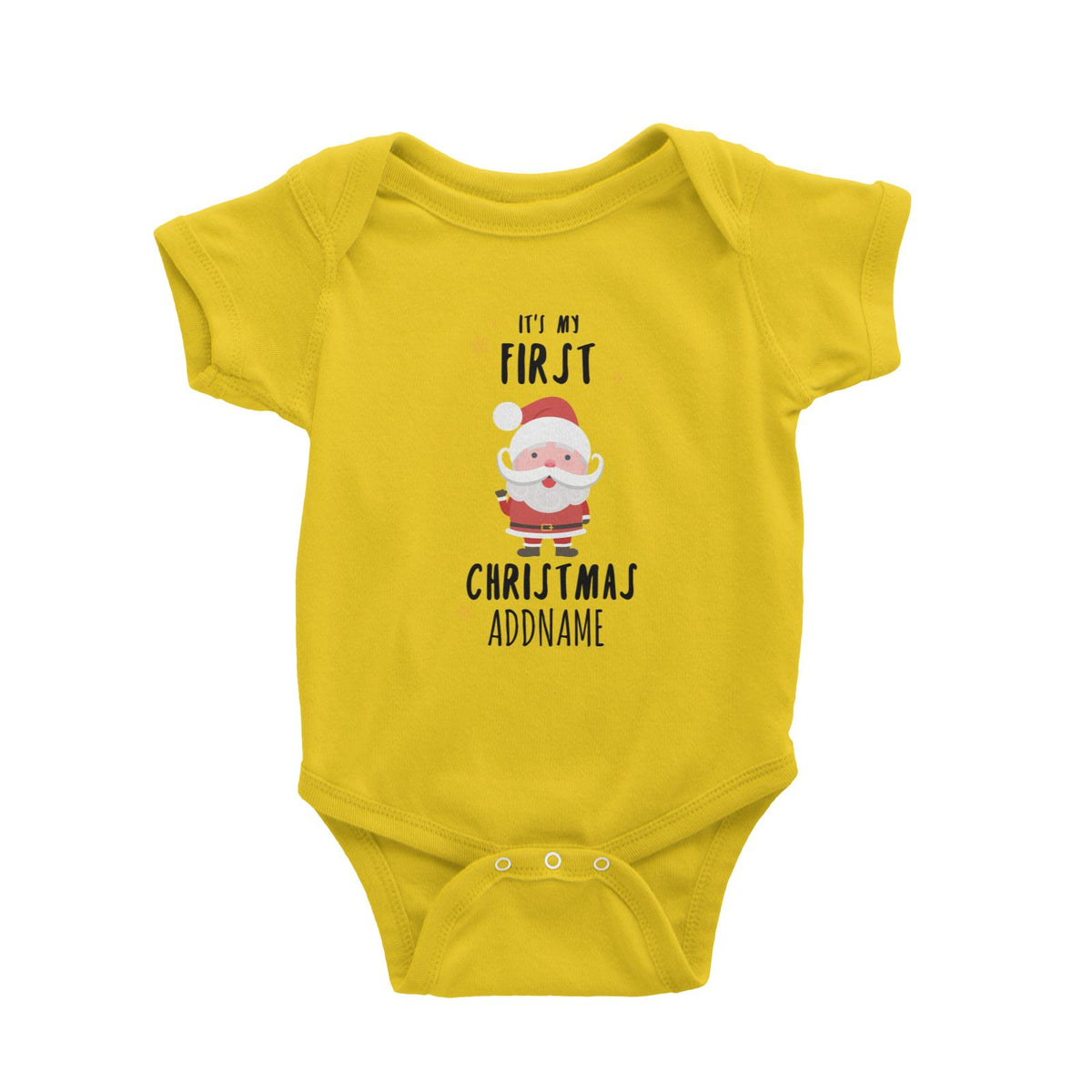 Cute Santa First Christmas Addname Baby Romper  Personalizable Designs